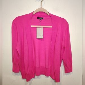 A. Jesdani NWT Women's Dark Pink Open Cardigan Sweater Bolero Jacket Sz L Casual